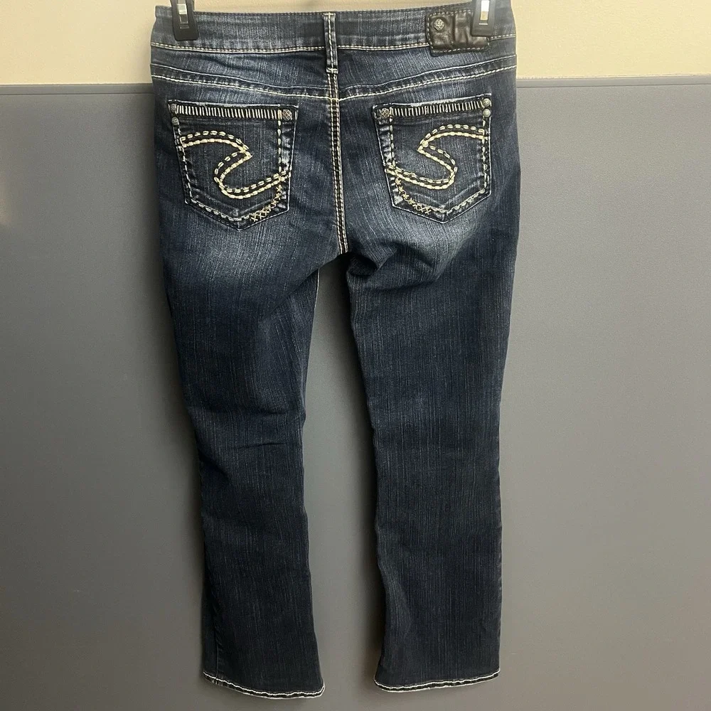 Silver Jeans Womens 28X31 Aiko‎ Mid Boot Dark Wash THICK STITCH - Picture 2 of 10
